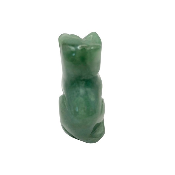 Set of 2 Polished Stone Bear Dog Figurines Sitting Green Mini Size 2 in Tall - Picture 7 of 12